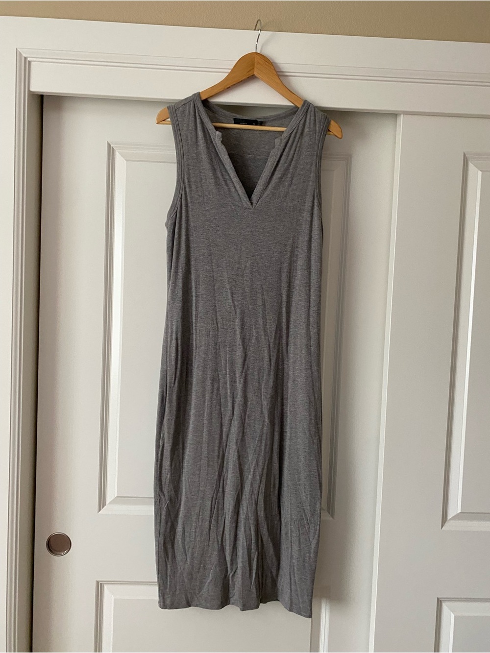 Prana Sleeveless V-Neck Maxi Dress in Heather Gray